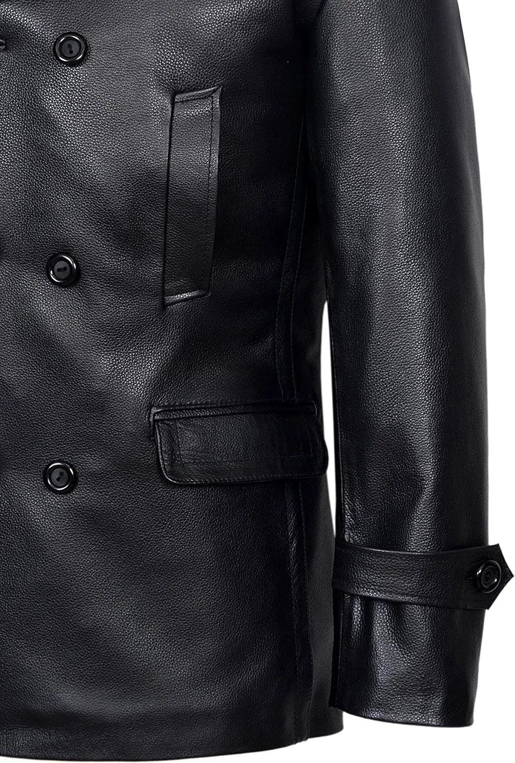 Men's Kriegsmarine German Ww2 Dr Who Reefer Hide Leather Jacket Coat Mens Leather Car Coat