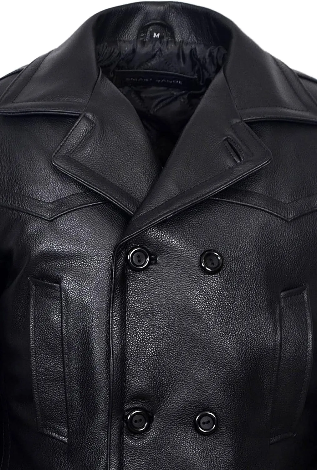 Men's Kriegsmarine German Ww2 Dr Who Reefer Hide Leather Jacket Coat Mens Leather Car Coat