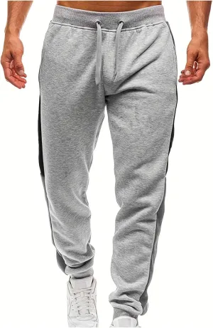 Mens Lightweight Gym Jogger Pants, Men Workout Sweatpants with Side Striped Drawstring Sweat Pants Slim Fit Joggers
