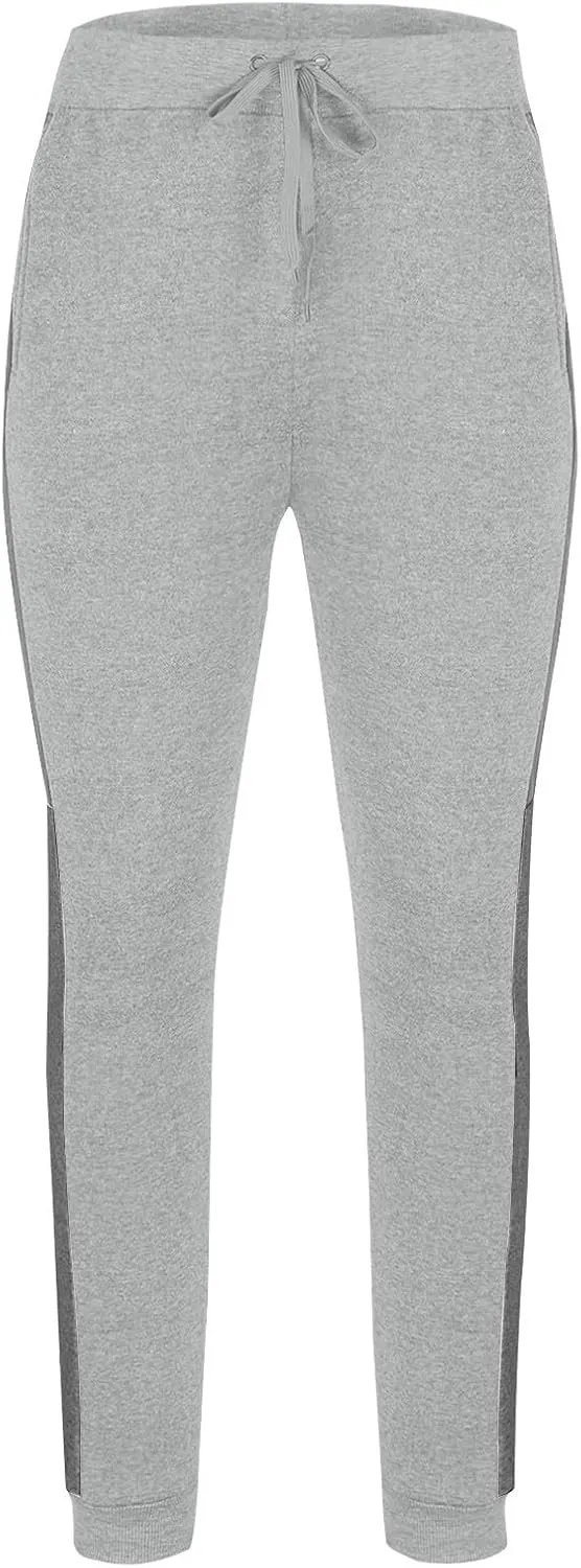 Mens Lightweight Gym Jogger Pants, Men Workout Sweatpants with Side Striped Drawstring Sweat Pants Slim Fit Joggers