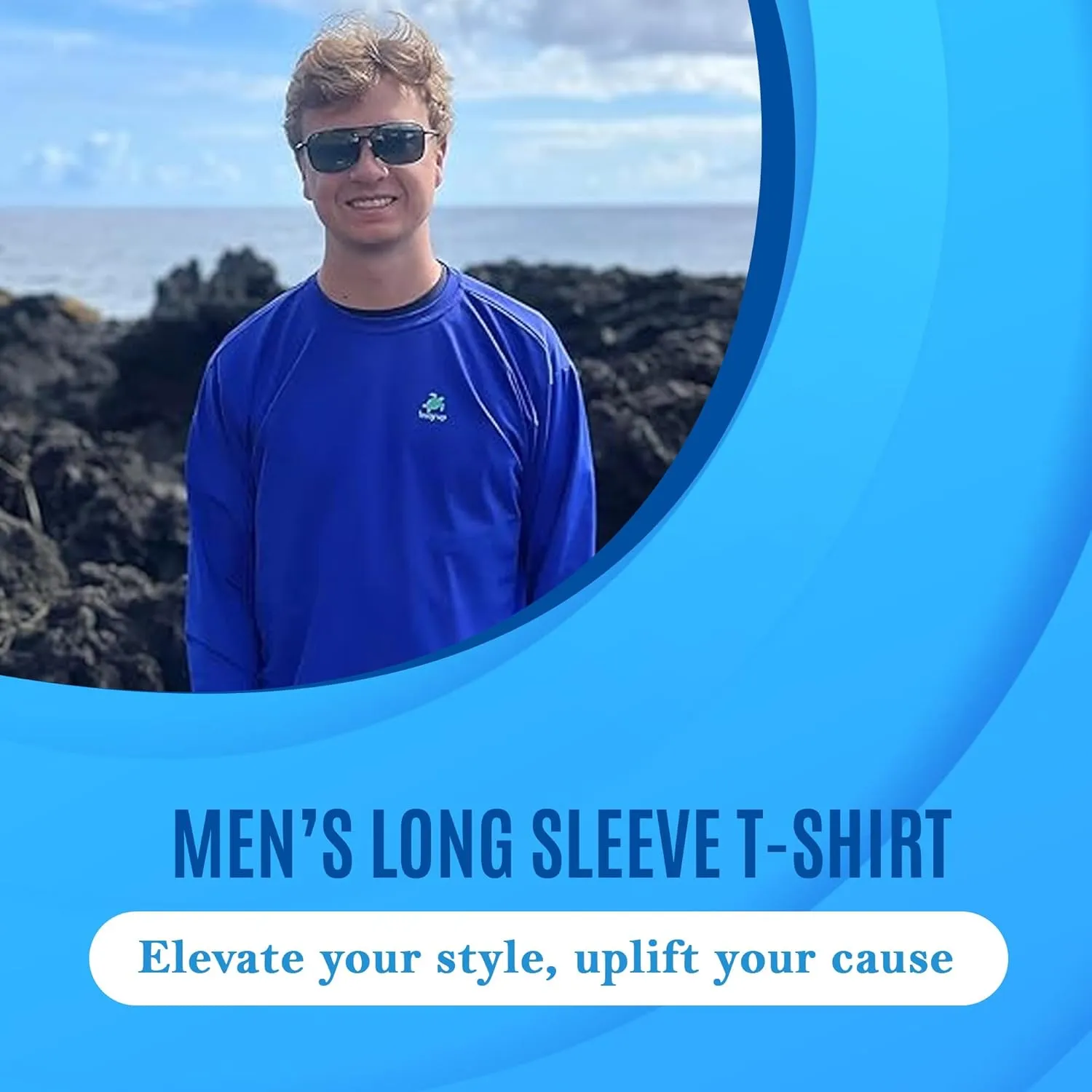 Mens Long Sleeve Athletic T-Shirt for Sports, Beach or Everyday Comfort Wear - Soft and Breathable