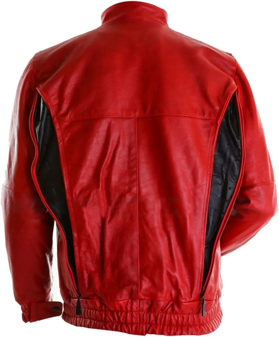 Mens Red Bomber Leather Jacket - Luke Place Beyond The Pines Ryan Gosling Leather Jacket