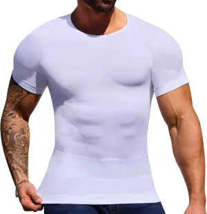 Mens Shapewear Body Shaper Slimming Mens Compression Shirt Tummy Control Undershirt Gynecomastia Abs Abdomen Tops