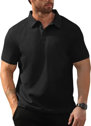 Men's Short Sleeve Breathable Quick-Dry Golf Polo Shirt - Stylish and Casual