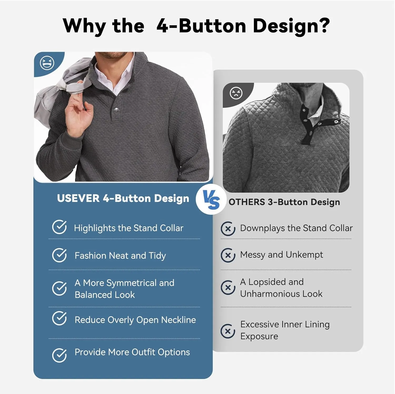 Men's Sweatshirt Quilted Mens Sweater Quarter Button Pullover Sweater Knit Long Sleeve Stand Collar Warm Lightweight
