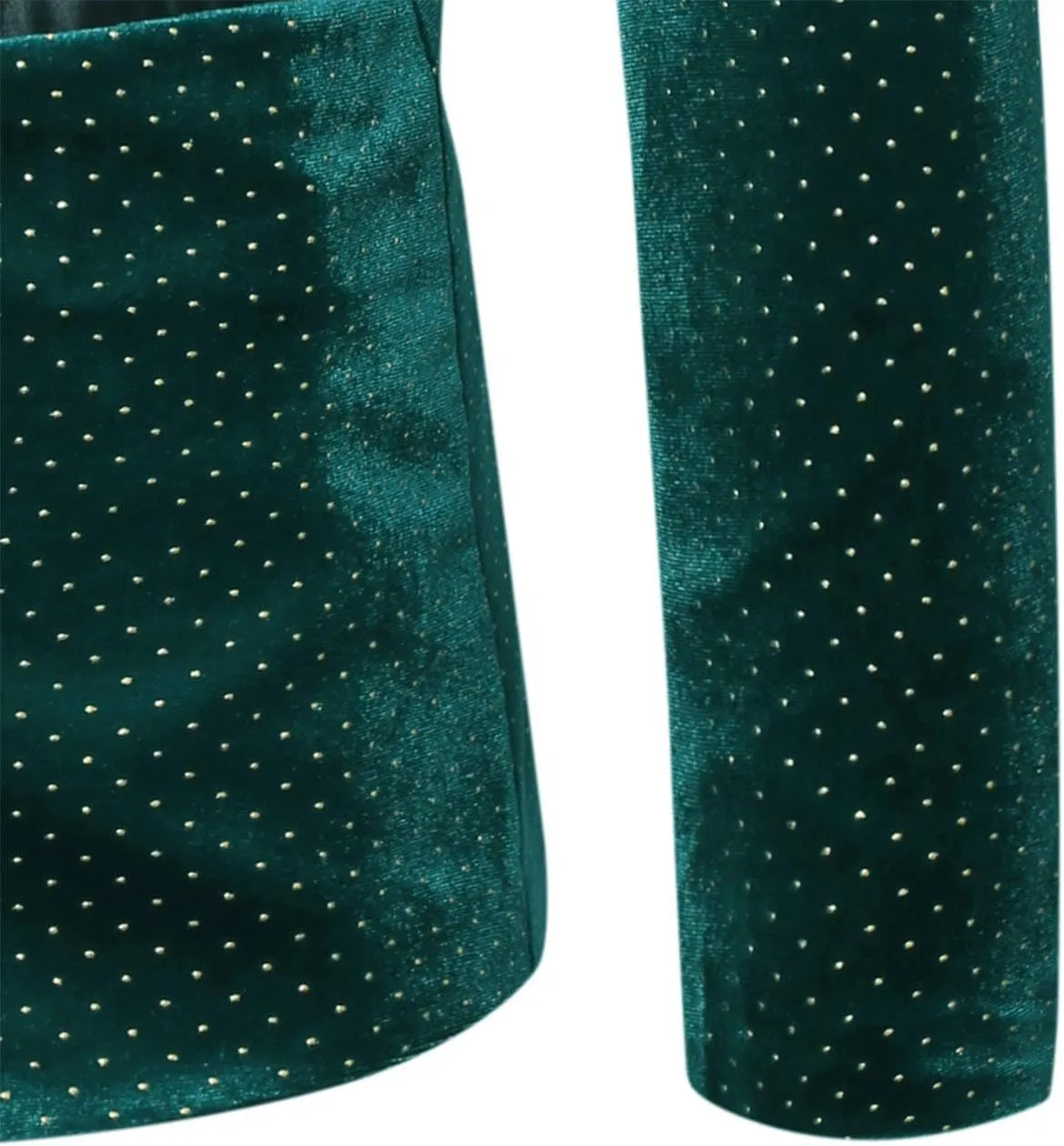 Men's Velvet Blazer Shawl Lapel One Button Suit Jacket Stylish Polka Dot Wedding Tuxedo for Dinner Prom Party Disco