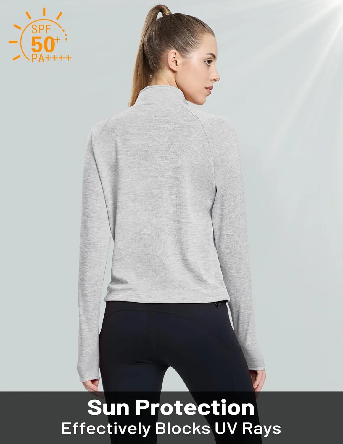 MIER Womens Athletic Jackets Light Weight Cropped Zip Up Workout Running Jacket UPF 50  Full Zip UV Shirts with Pockets