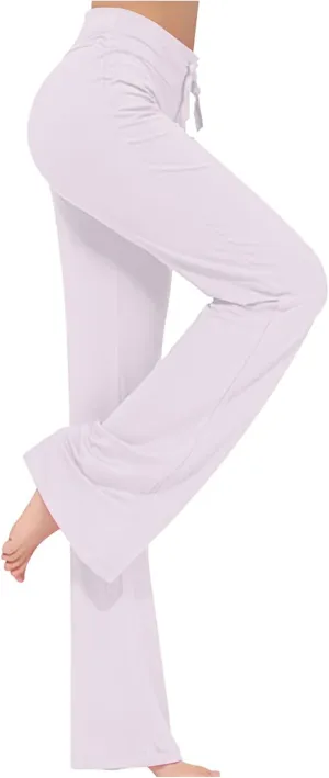 Modal Wide Leg Pants for Women Loose Fit Bootleg High Waisted Lounge Pants Casual Yoga Pilates Meditation Trousers