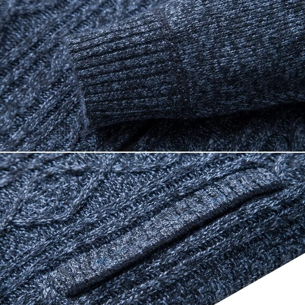 Msmsse Men's Cardigan Sweaters Full Zip Knitted Sweater for Men