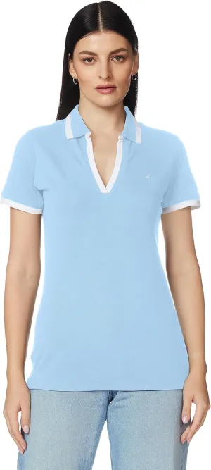 Nautica Women's Stretch Cotton Polo Shirt