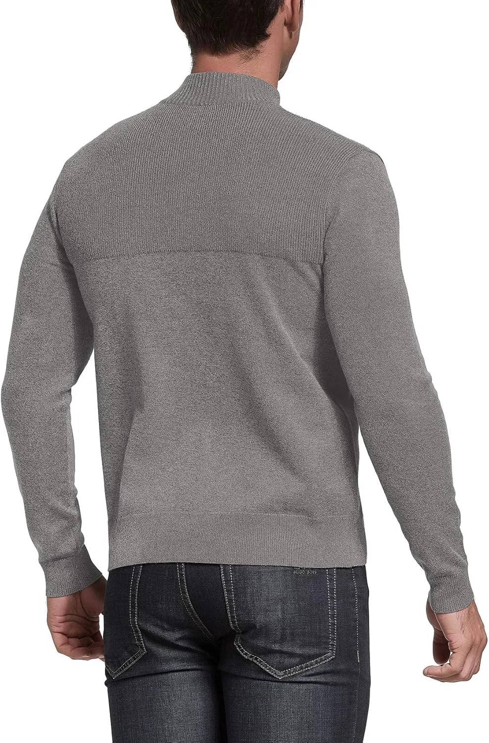 NITAGUT Mens Slim Fit Zip Up Mock Neck Polo Sweater Casual Long Sleeve Sweater and Pullover Sweaters with Ribbing Edge