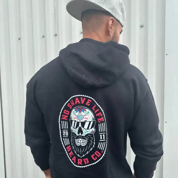 No Shave Life's Sugar Skull Black Hoodie Sweatshirt