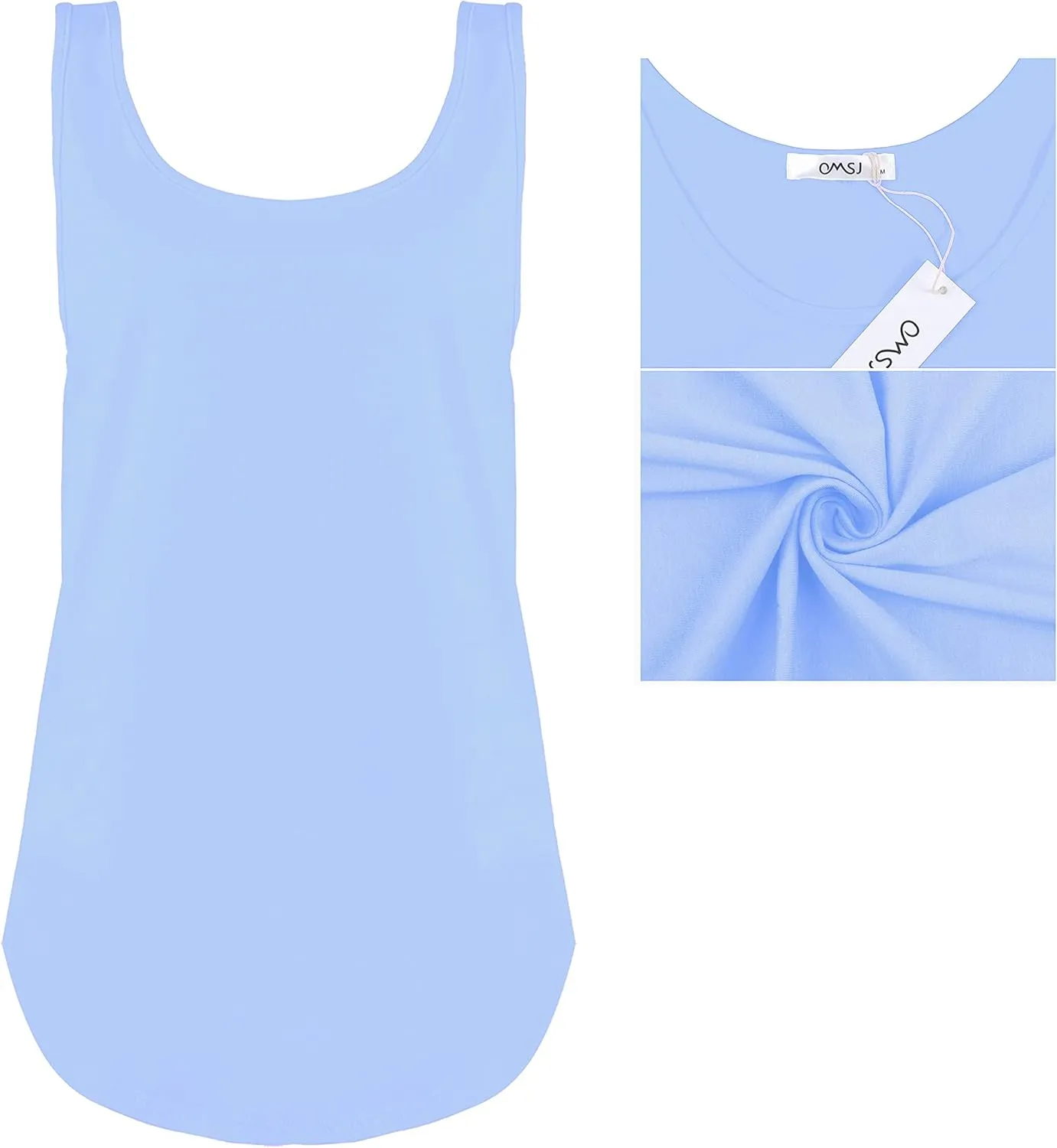 OMSJ Women Shirts Sleeveless Summer Tunic Loose Fit Tank Tops