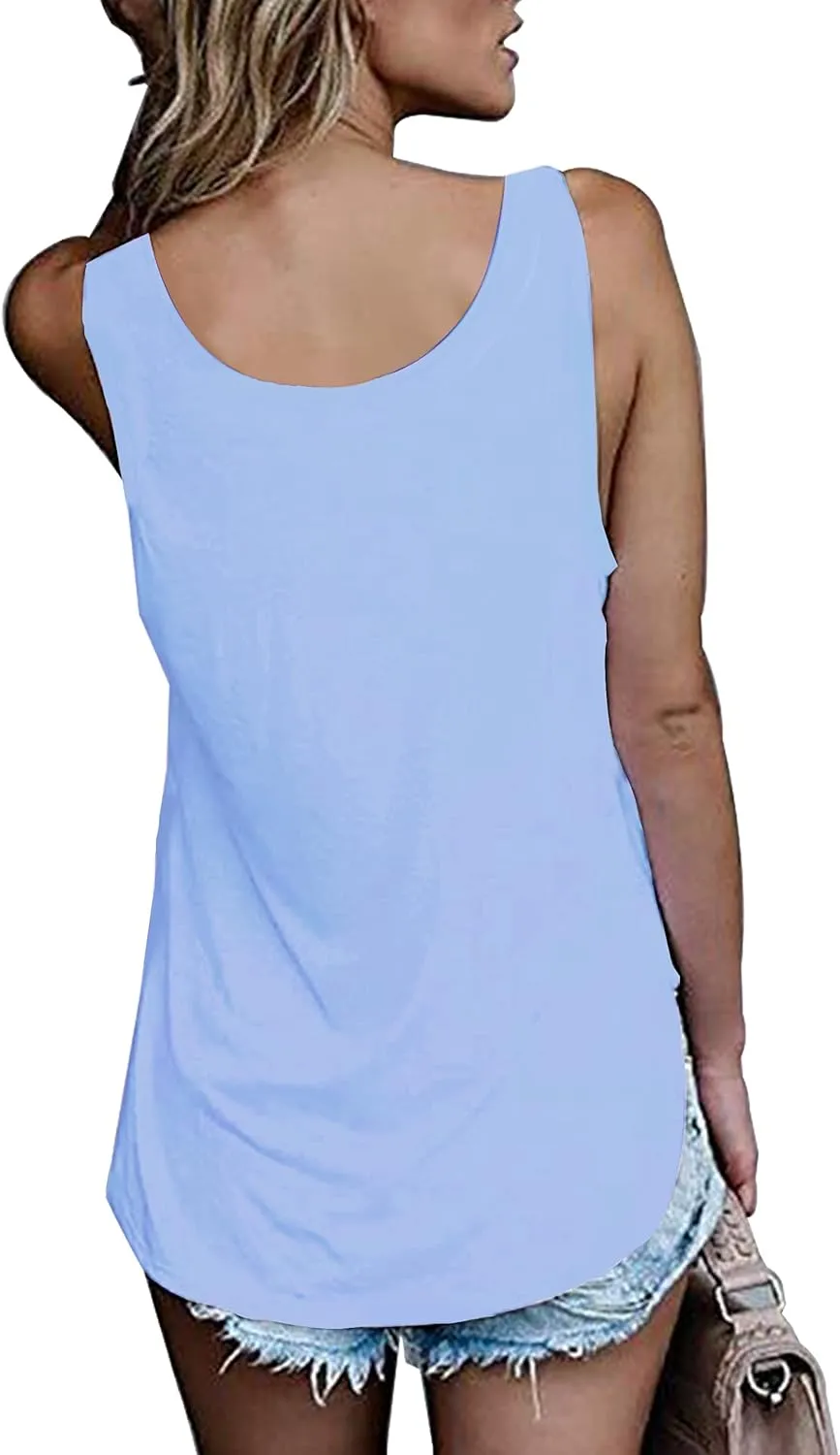 OMSJ Women Shirts Sleeveless Summer Tunic Loose Fit Tank Tops