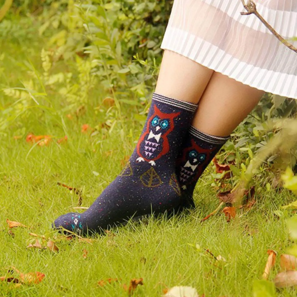 OWL LIGHTWEIGHT WOOL BLEND SOCKS