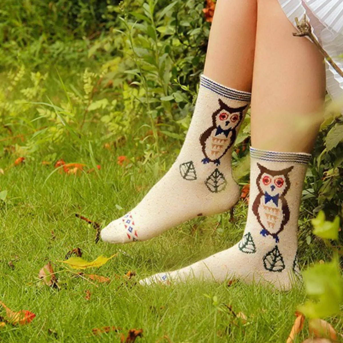OWL LIGHTWEIGHT WOOL BLEND SOCKS