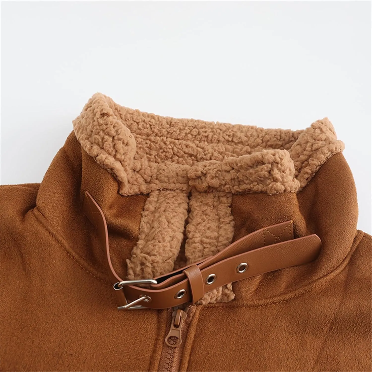 Owl's-Yard Men's Fleece Jacket Winter Turn Down Fur Collar Thick Thermal Coat Windbreaker Leather Motorcycle Bomber Jacket