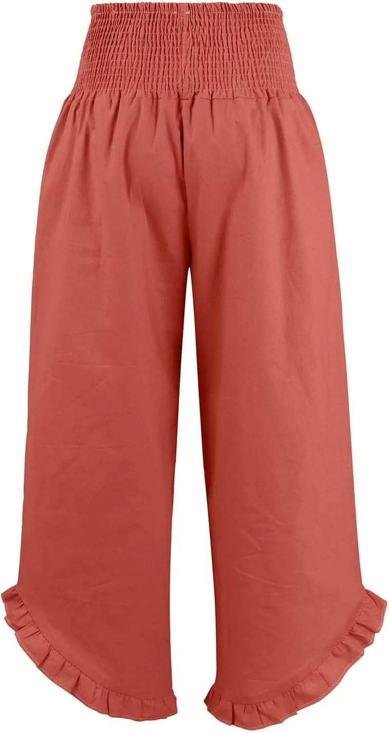 Pants for Women, Straight Leg Pants Wide High Waisted Summer Casual Baggy