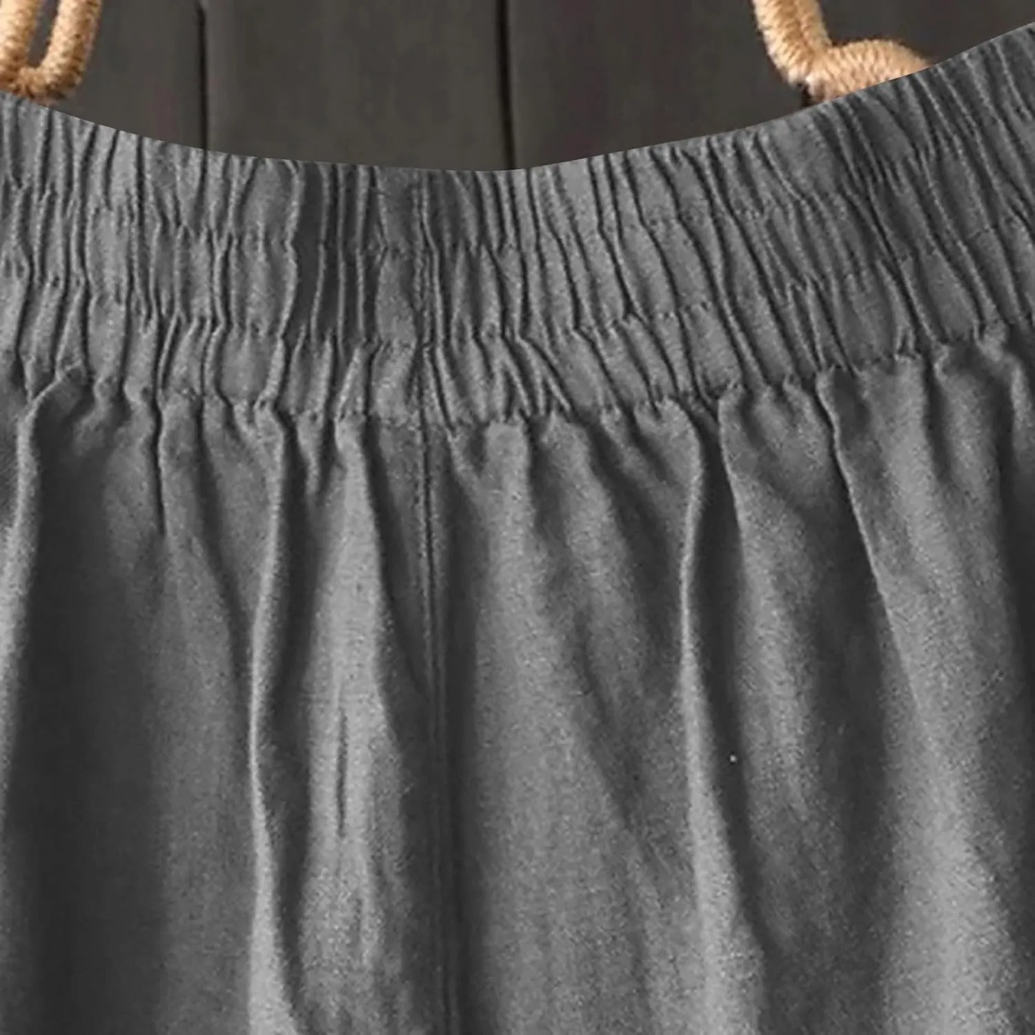 Plus Size Linen Pants for Women Wide Leg High Waist Cotton Linen Trousers, Breathable Wrinkle-Free Beach Vacation Wear