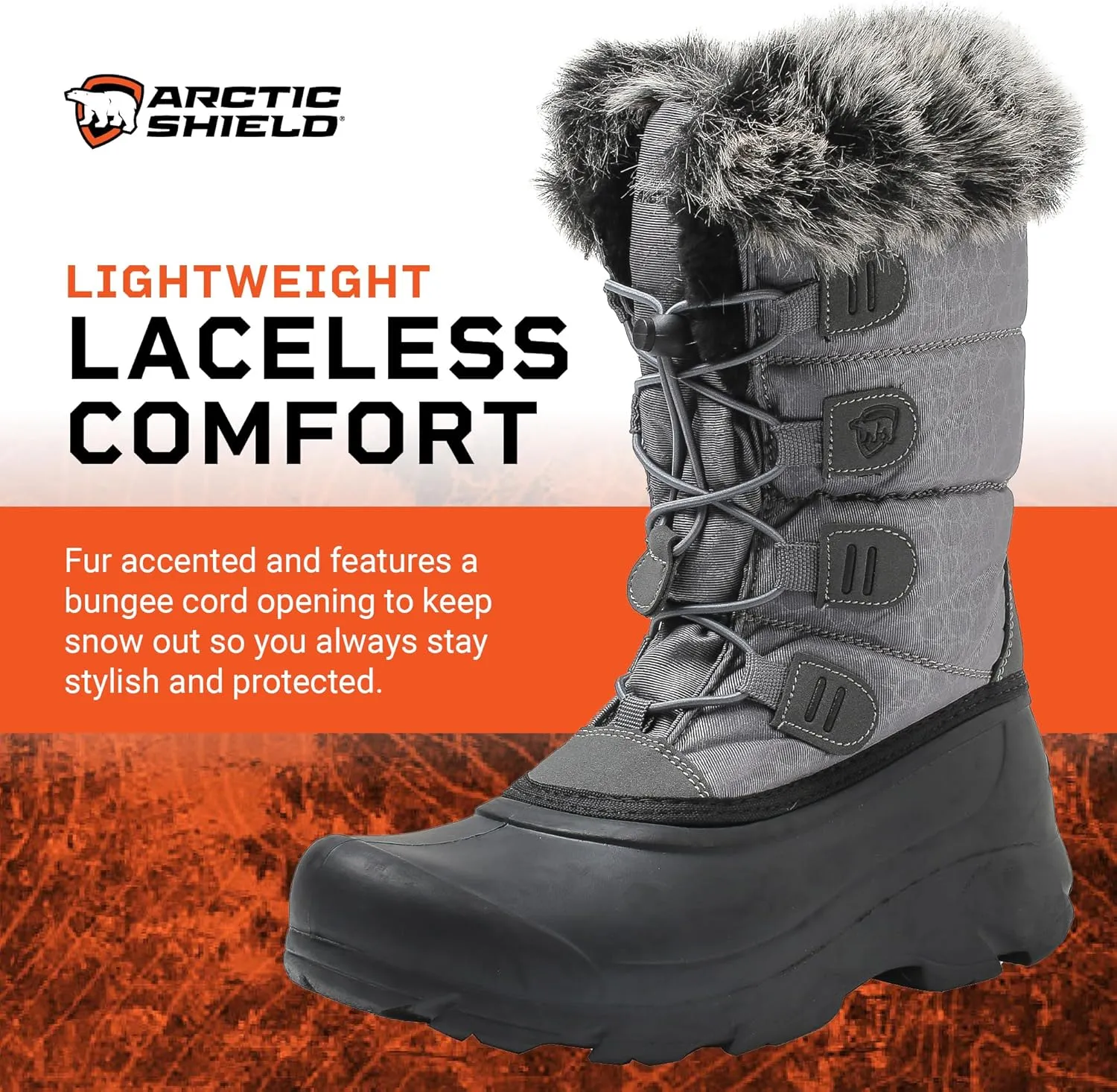 Polar Fur Accented Womens Winter Boots for Women with Heat Retain Technology - Warm Waterproof Insulated Snow Boots Rated to -20 F