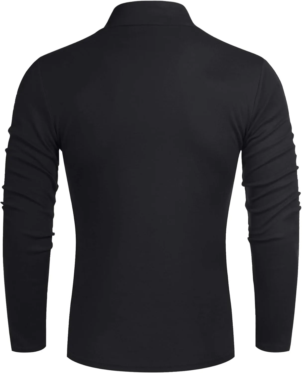 Poriff Men's Casual Mock Neck Tops Long Sleeve Slim Fit Turtleneck Pullover Sweaters
