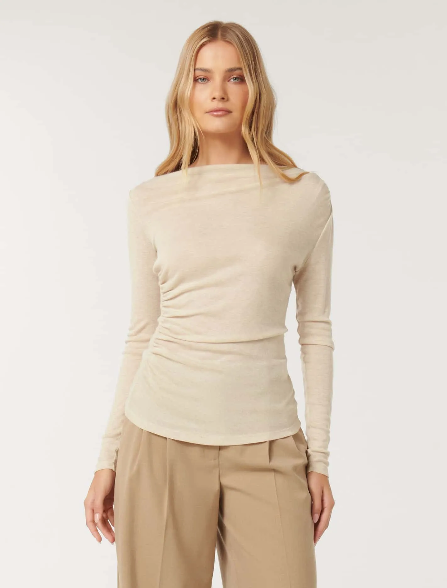 Raelynn Ruched Wool Blend Top