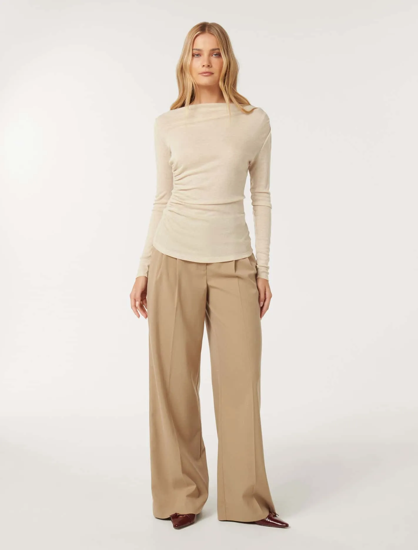 Raelynn Ruched Wool Blend Top
