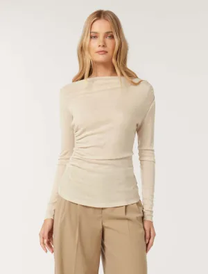 Raelynn Ruched Wool Blend Top