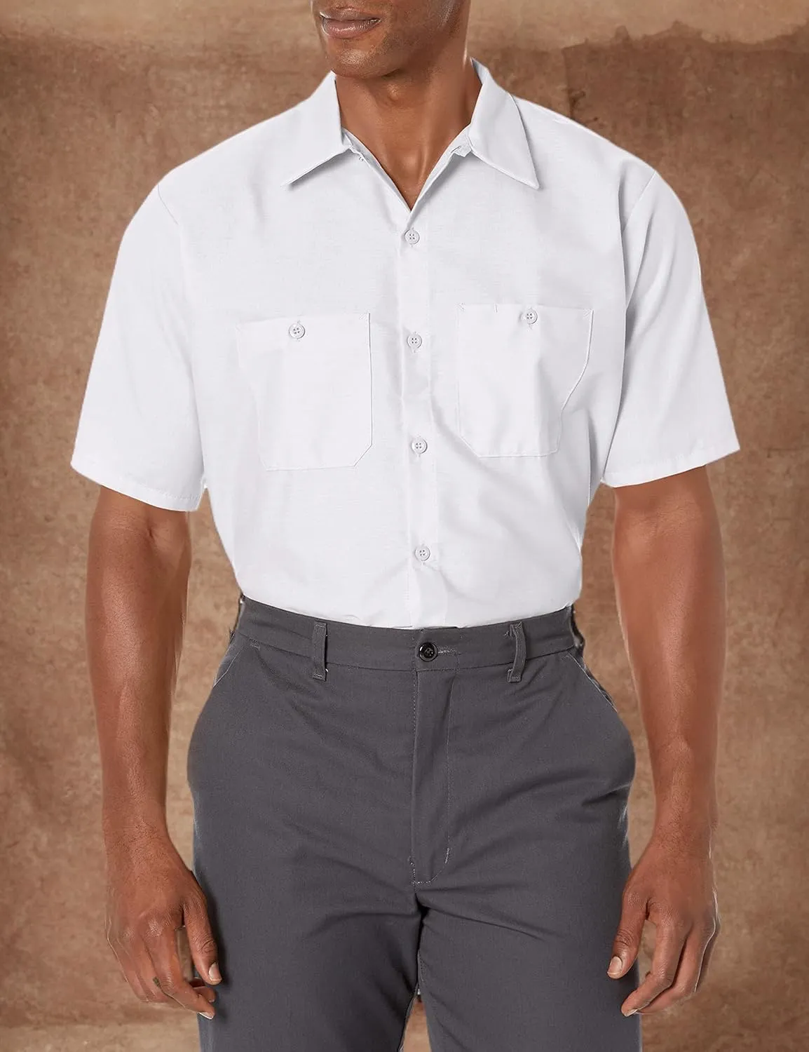 Red Kap Men's Industrial Work Shirt, Regular Fit, Short Sleeve