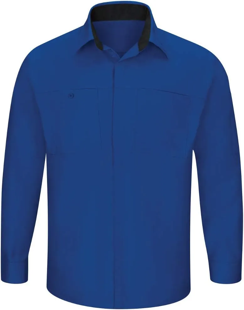 Red Kap Men's Long Sleeve Performance Plus Shop Shirt with Oilblok Technology