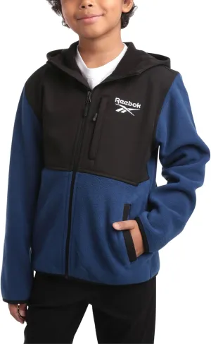 Reebok Boys' Jacket - Warm Polar Fleece Zip Up Hoodie Jacket for Boys - Lightweight Athletic Boy's Comfort Hoodie (4-20)