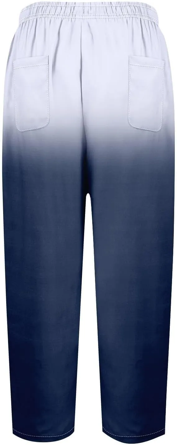 Resort Wear for Women 2025 Cotton Linen Elastic Seven Pants Beach Casual Pants Linen Casual Beach Long Pants