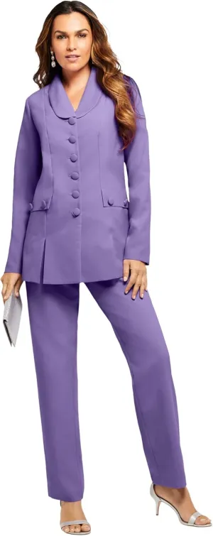 Roaman's Women's Plus Size Ten-Button Pantsuit