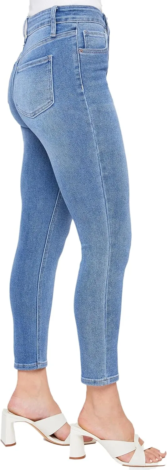 Royalty For Me Womens YMI Jeans Women's Vintage High Rise Button Fly Skinny Anklet Jeans