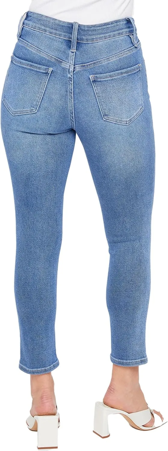 Royalty For Me Womens YMI Jeans Women's Vintage High Rise Button Fly Skinny Anklet Jeans
