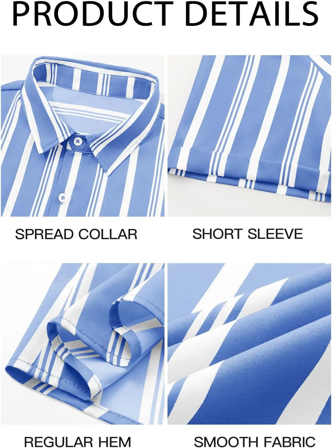 Runcati Mens Casual Striped Shirts Button Down Short Sleeve Summer Hawaiian Shirt Hippie Beach Vacation Tops