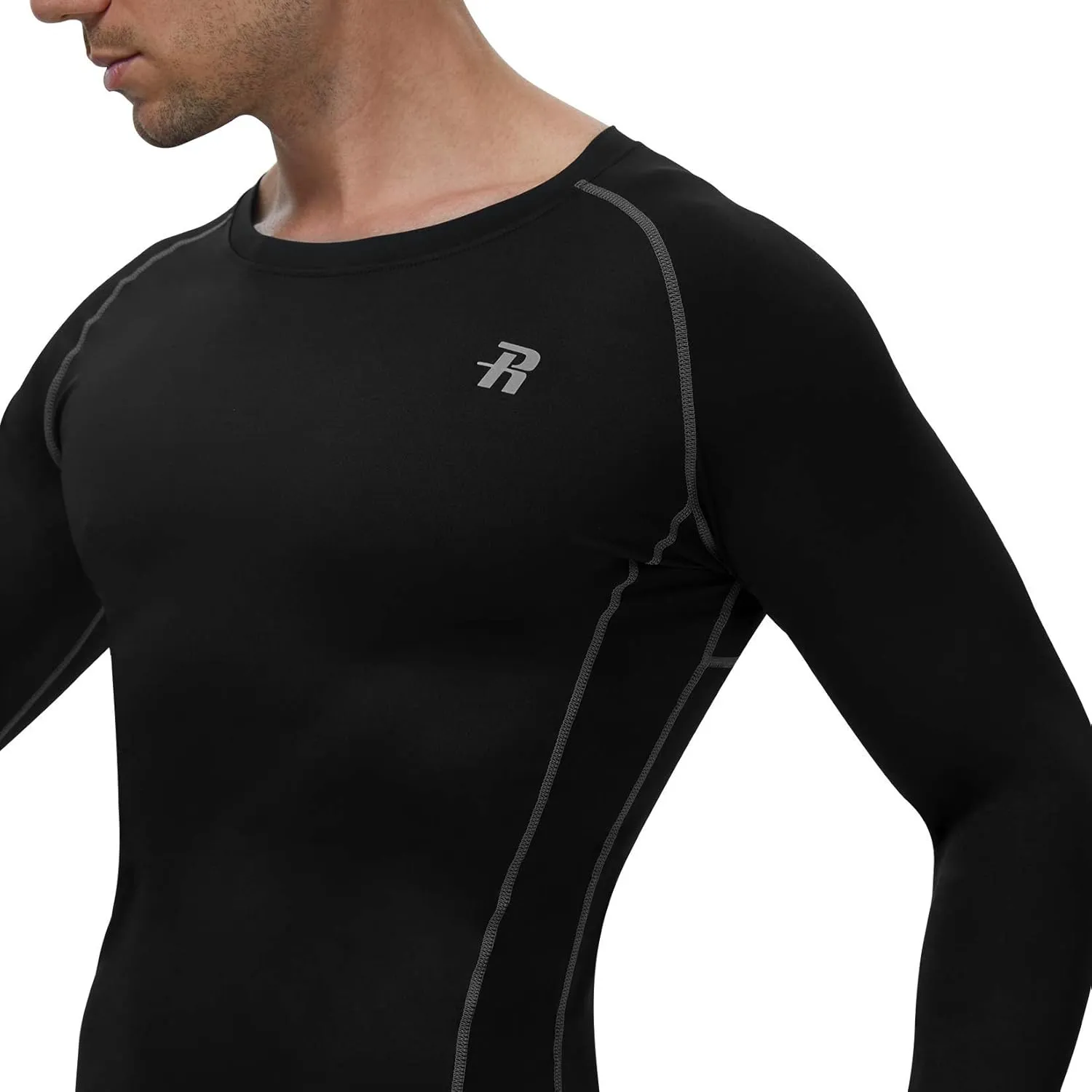Runhit Compression Shirts for Men Long Sleeve Cool Dry Athletic Workout Tee Shirts Fishing Sun Shirts Sports Thermal Tights