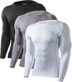 Runhit Compression Shirts for Men Long Sleeve Cool Dry Athletic Workout Tee Shirts Fishing Sun Shirts Sports Thermal Tights