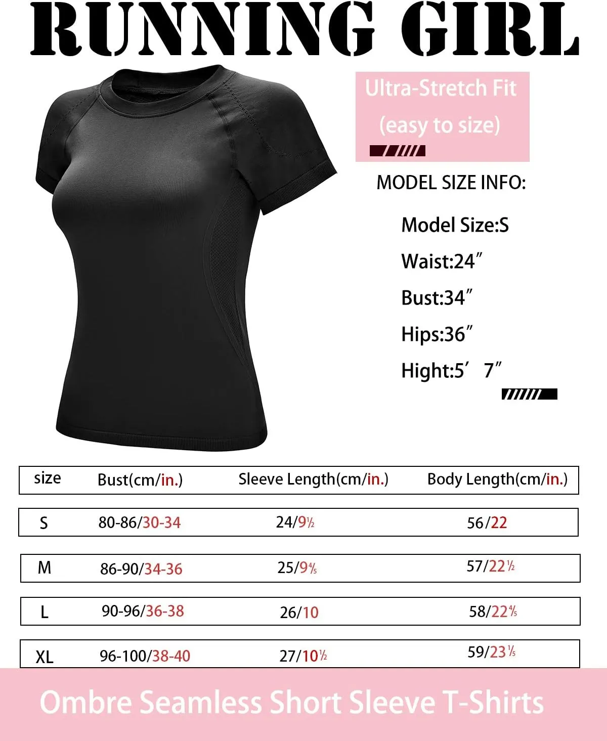 RUNNING GIRL Seamless Workout Shirts for WomenShort Sleeve T-Shirt Stretch Tees Quick Dry Gym Athletic Tops