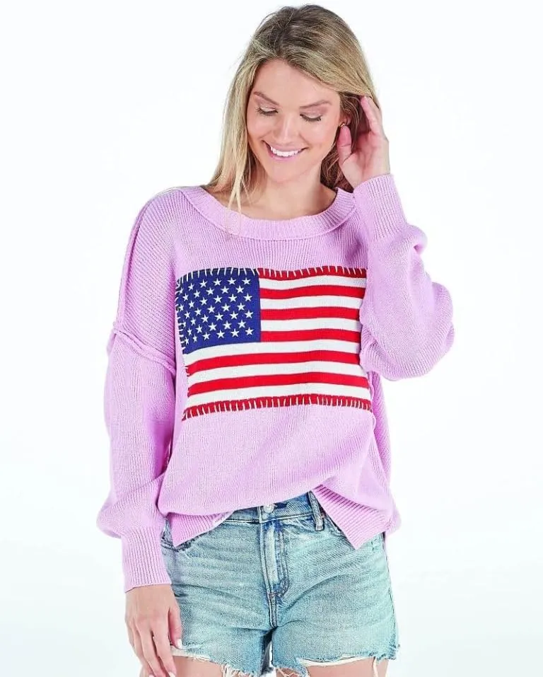 Simply Southern USA American Flag Sweater