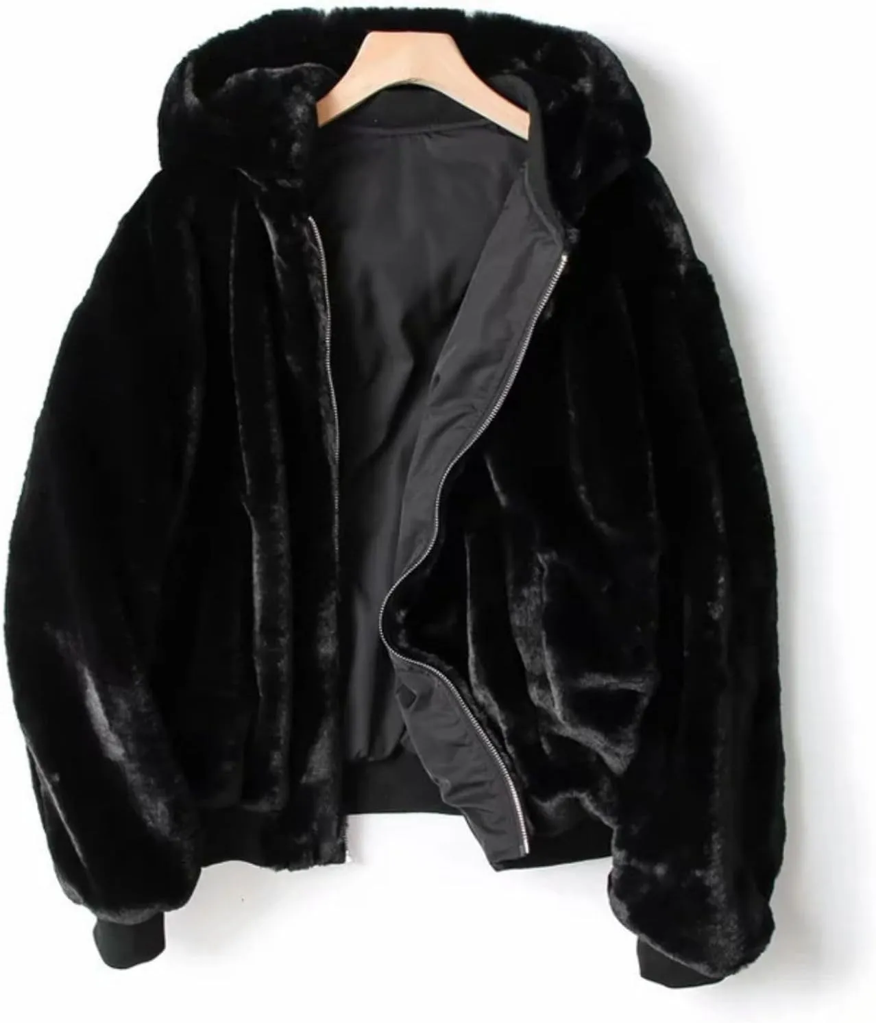 Smoneyful Womens Fleece Jackets Plus Size Hooded Reversible Sherpa Jacket Thicken Warm Winter Coat Baggy Cotton-Padded Jacket