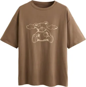SOLY HUX Women's Graphic Tees Cute Print Short Sleeve Tee Preppy Clothes Casual Vintage Summer Oversized T Shirt Top