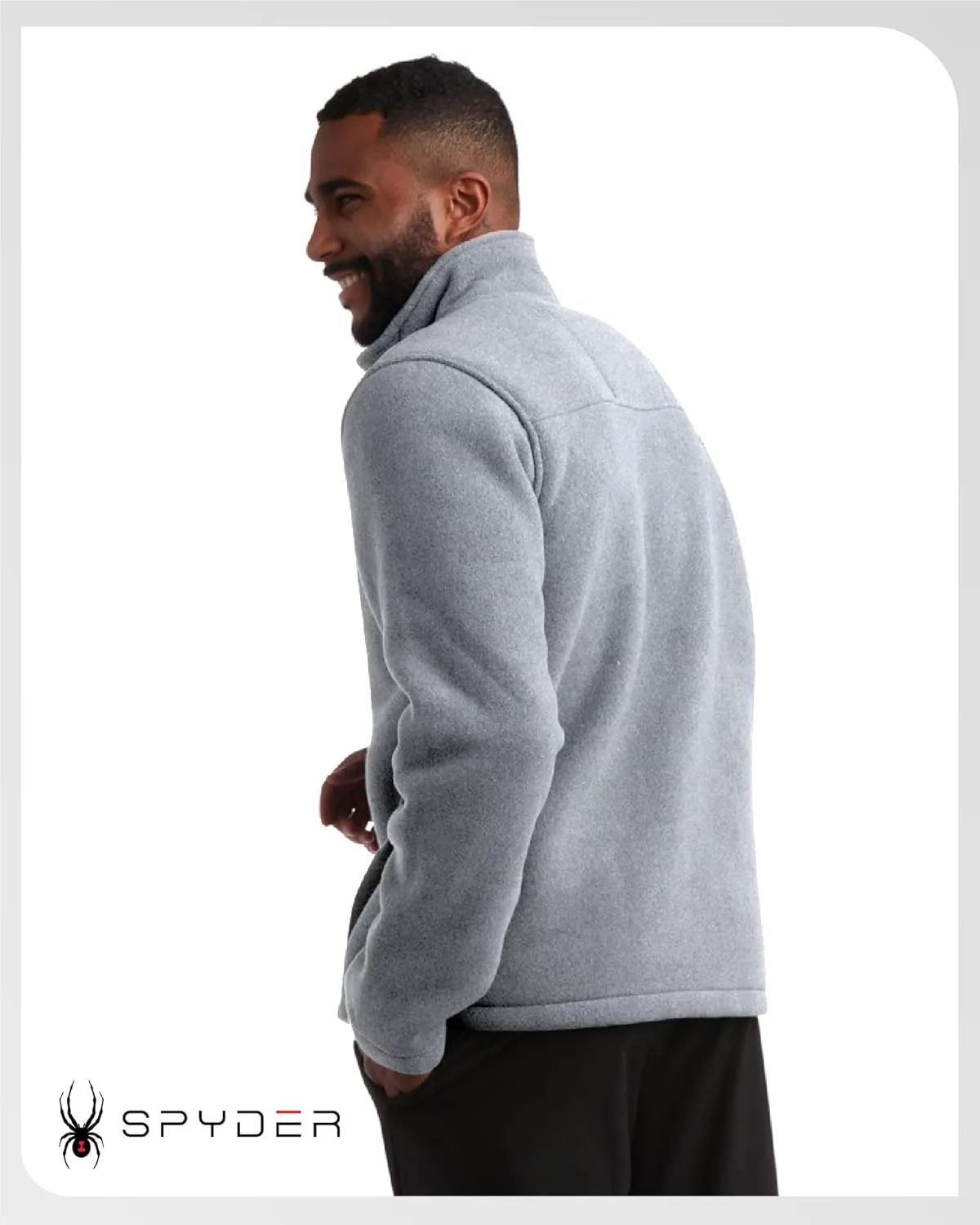 Spyder Mens Fleece Jacket - Soft and Warm Sherpa Bonded Full Zip Up Midweight Outerwear Jackets for Men with UPF30  (S-XXL)