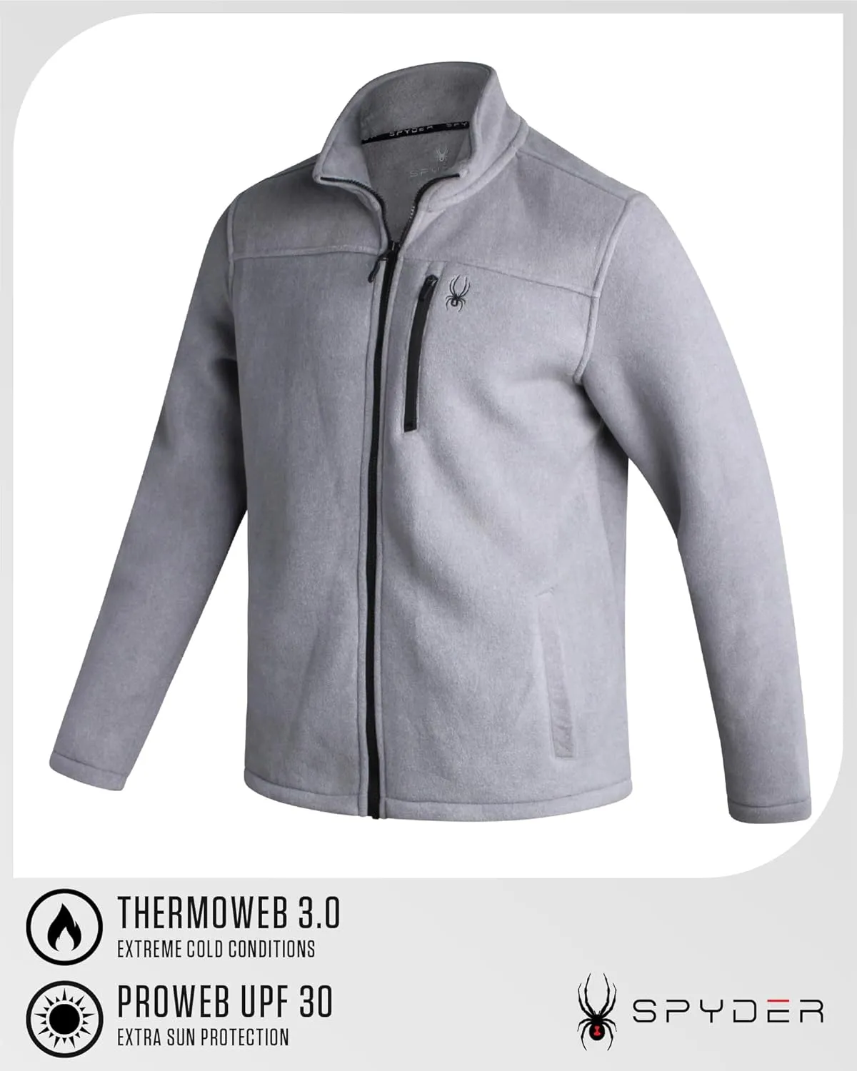 Spyder Mens Fleece Jacket - Soft and Warm Sherpa Bonded Full Zip Up Midweight Outerwear Jackets for Men with UPF30  (S-XXL)