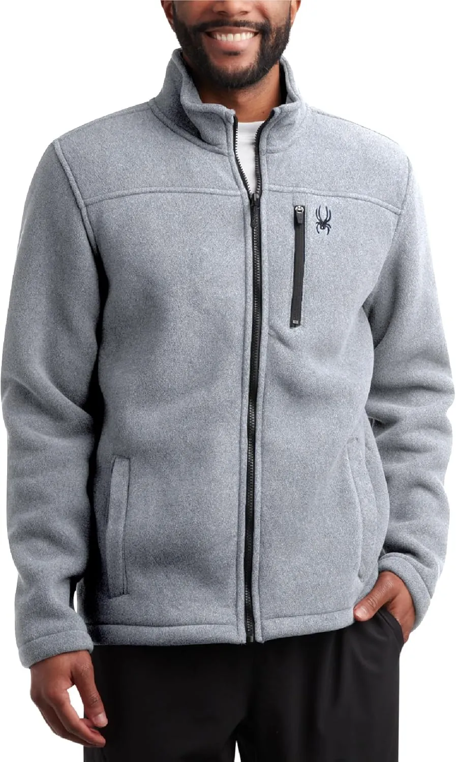 Spyder Mens Fleece Jacket - Soft and Warm Sherpa Bonded Full Zip Up Midweight Outerwear Jackets for Men with UPF30  (S-XXL)