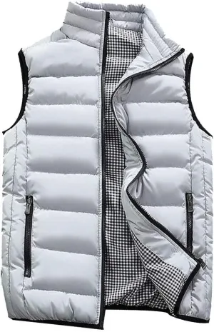 SSDXY Men's Padded Cotton Blend Autumn Winter Warm Vest Coat Tops Jacket Casual Loose Sleeveless Solid Slim Warm Outwear