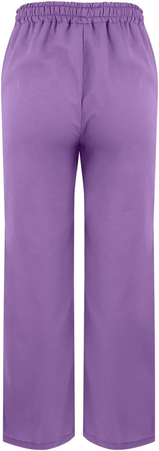 Striped Linen Pants for Women Cropped Trim Elastic Waist Capris Lightweight Summer Beach Trousers with Pockets