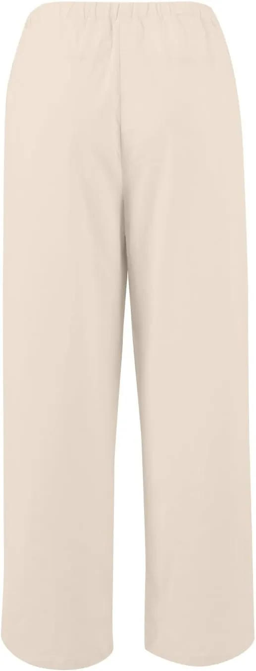 Summer Pants for Women Baggy Linen Elastic 2025 Pants Wide Leg Beach High Waisted with Pocket Solid Outfit Resort Wear