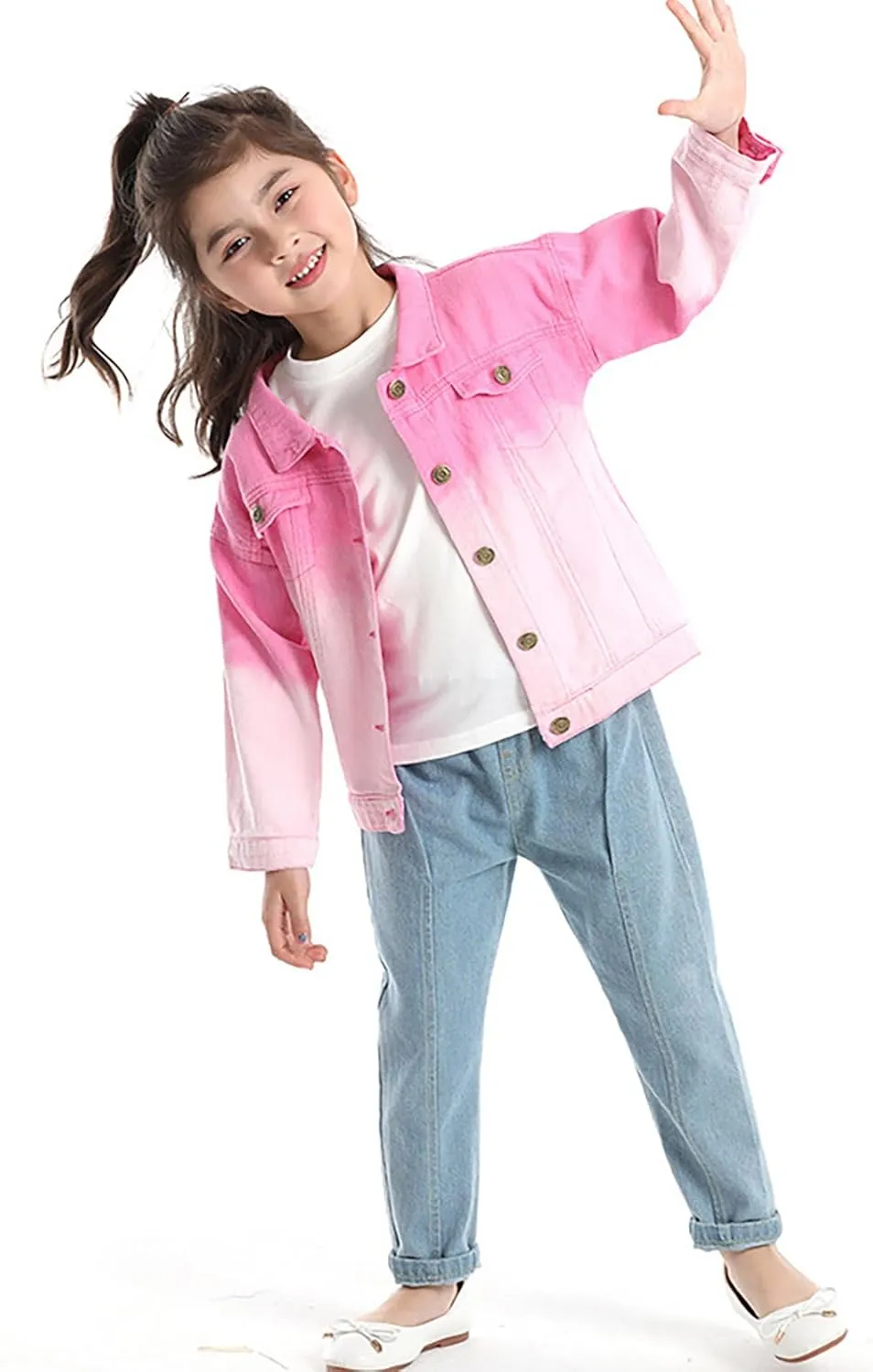 Toddler Baby Boys Girls Fall Clothes Thin Denim Jackets Kids Tie Dye Ripped Jeans Coats Button Down Outerwear