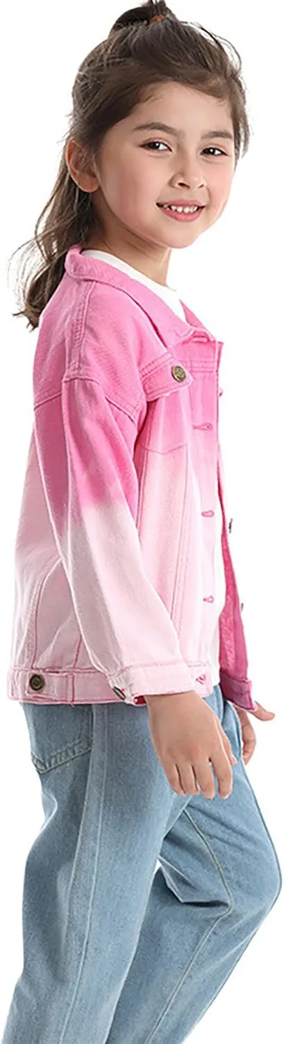 Toddler Baby Boys Girls Fall Clothes Thin Denim Jackets Kids Tie Dye Ripped Jeans Coats Button Down Outerwear